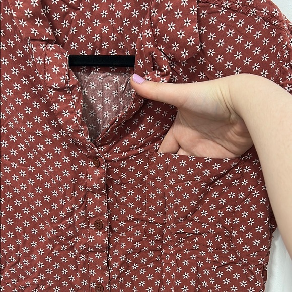 Vans Red Patterned button down with pocket - Picture 3 of 4